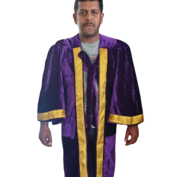 Purple Velvet Gown for Dignitary