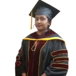 Black satin with marron velvet with gown and cap excluding hood for Dignitary