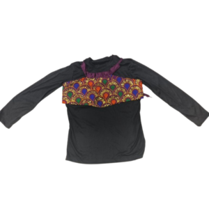 Black shirt with peacock dress