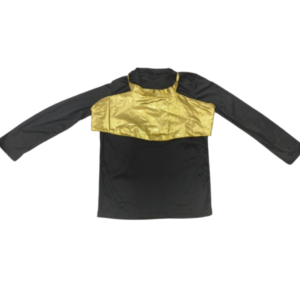 Black shirt with gold peacock dress